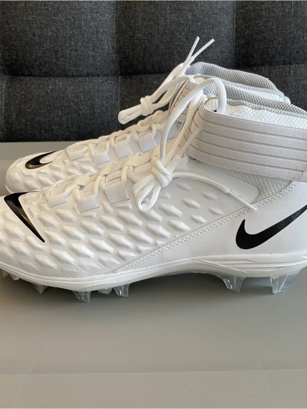 Nike Force Savage Pro 2 Mid White/Black Football Cleats Men's Sz 11 AH4000-100